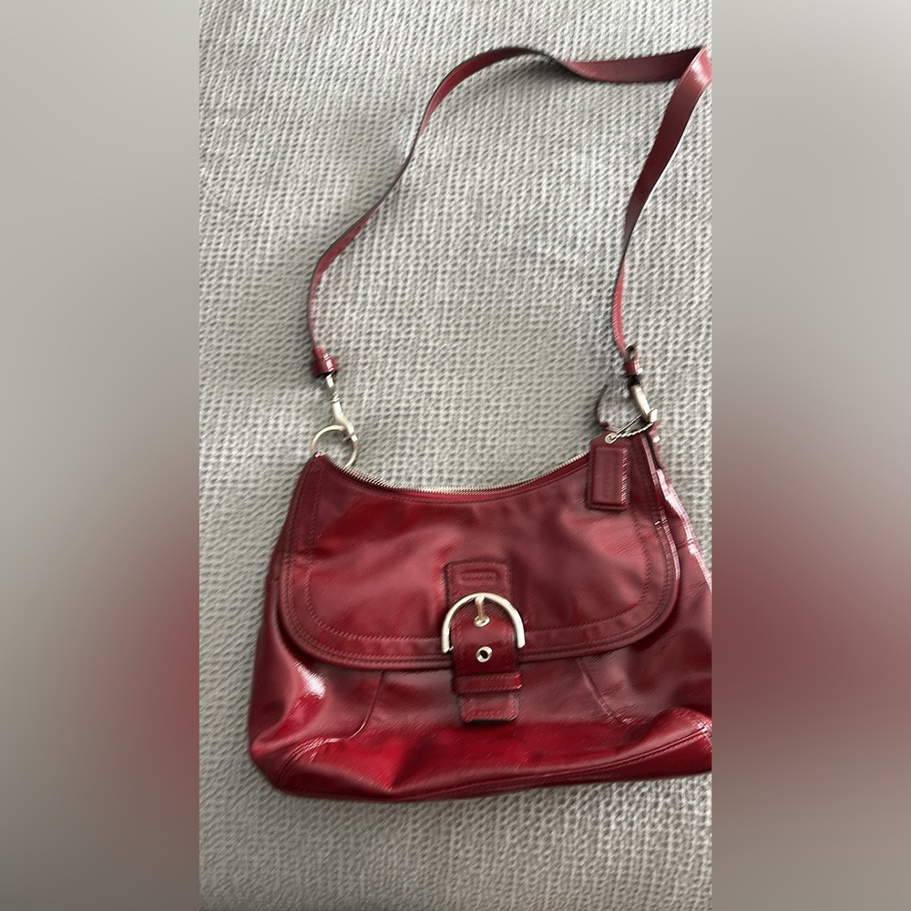Red Leather Shoulder Bag
